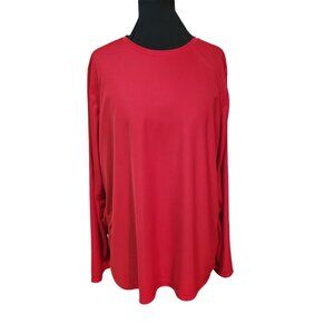 Athletic Works Red Long Sleeve XXL (20) Big Men's Active Tri-Blend Tee RN# 52469